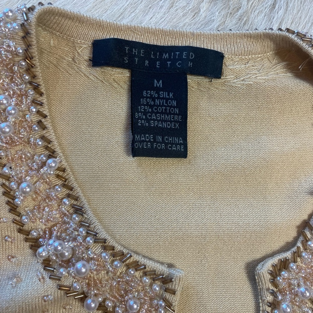 The Limited Silk beaded vintage grandmacore Cottagecore sweater cardigan - Picture 6 of 8